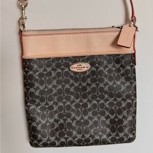 Coach Signature Brown and Tan Crossbody Bag